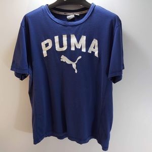 3/$25 Vintage Puma Blue and White T Shirt